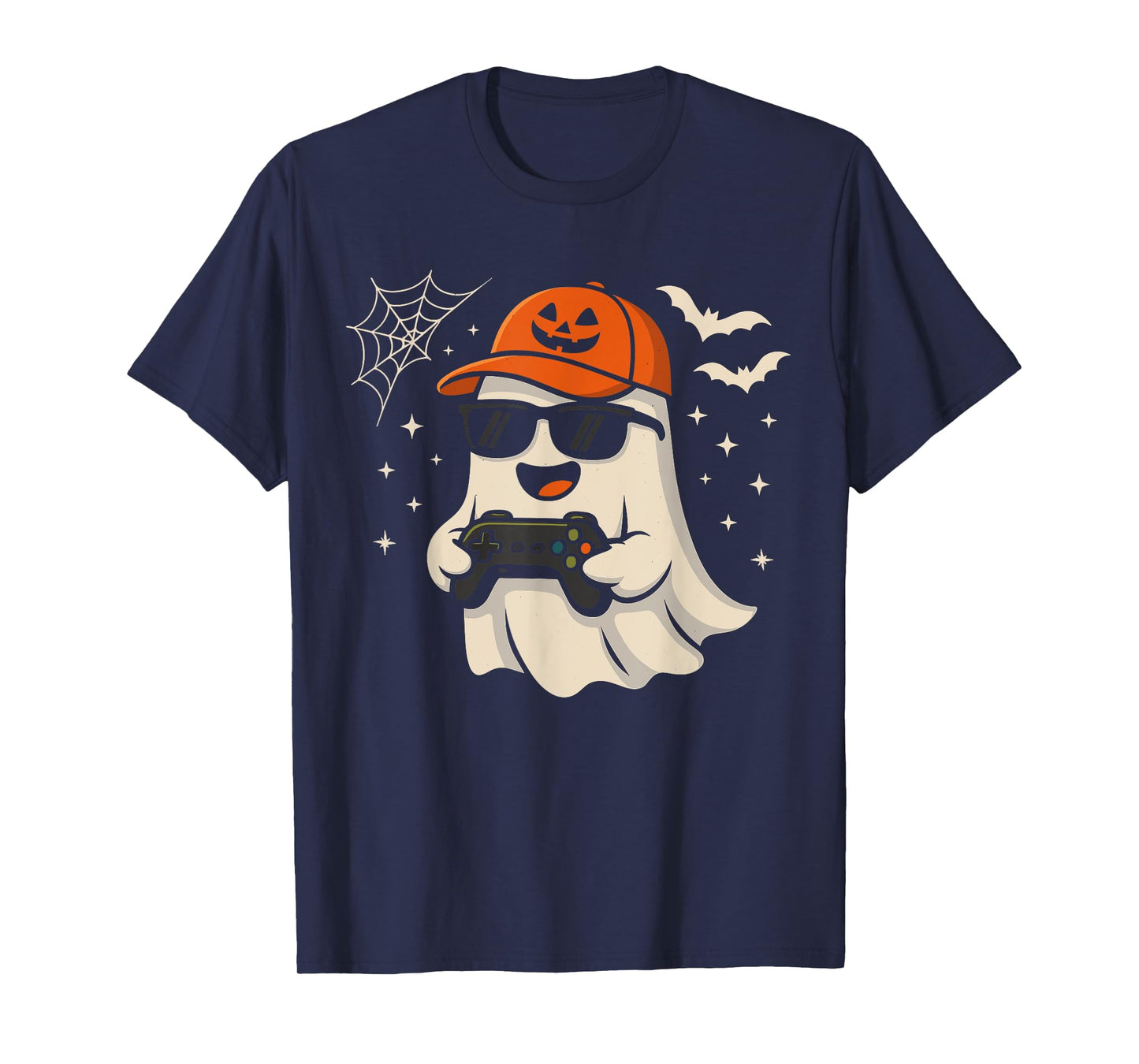 Halloween Ghost Gamer Funny Costume Gaming Men Boys Kids T-Shirt