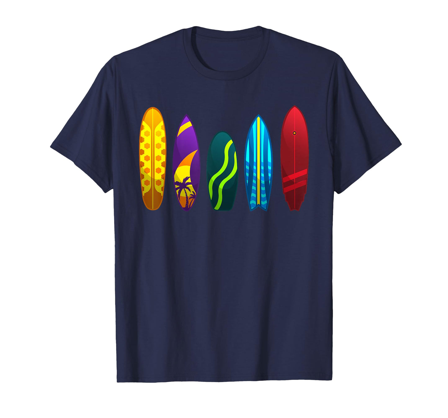 Funny Surfboard Design For Men Women Surfing Surfboarders T-Shirt