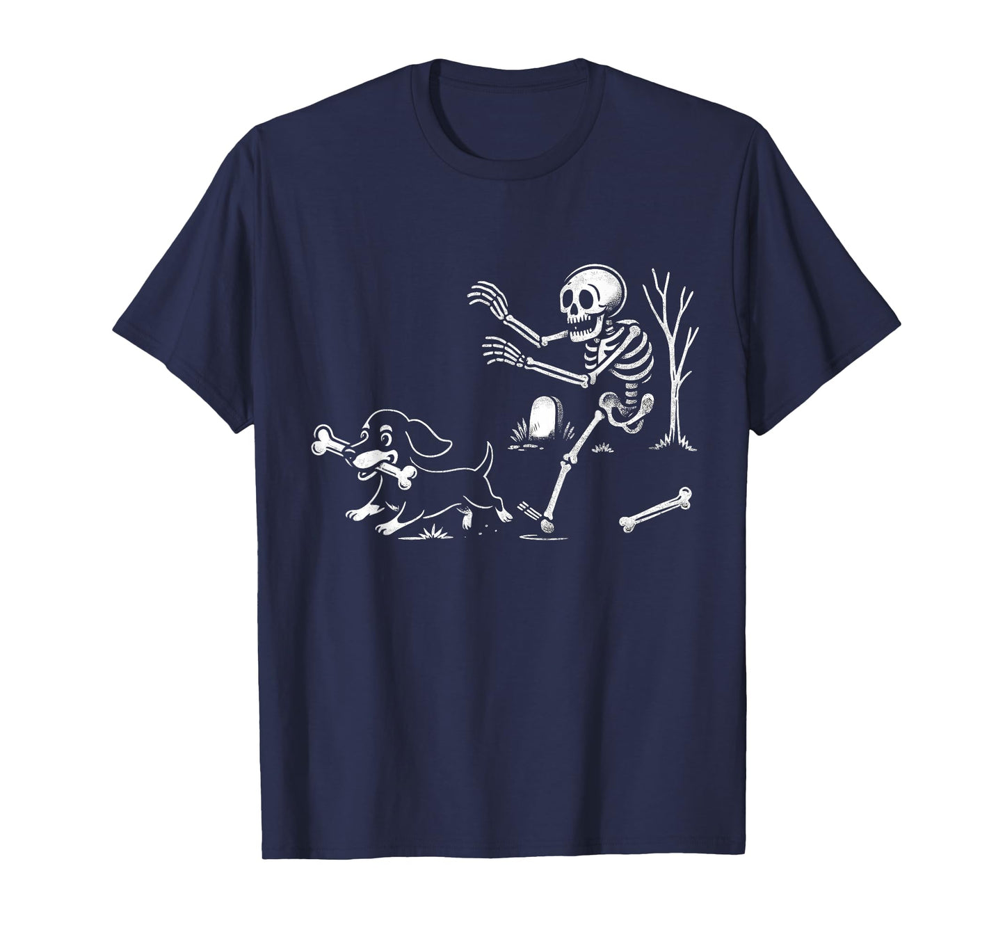 Dachshund Skeleton Weiner Dog for Men Women Kids Halloween T-Shirt