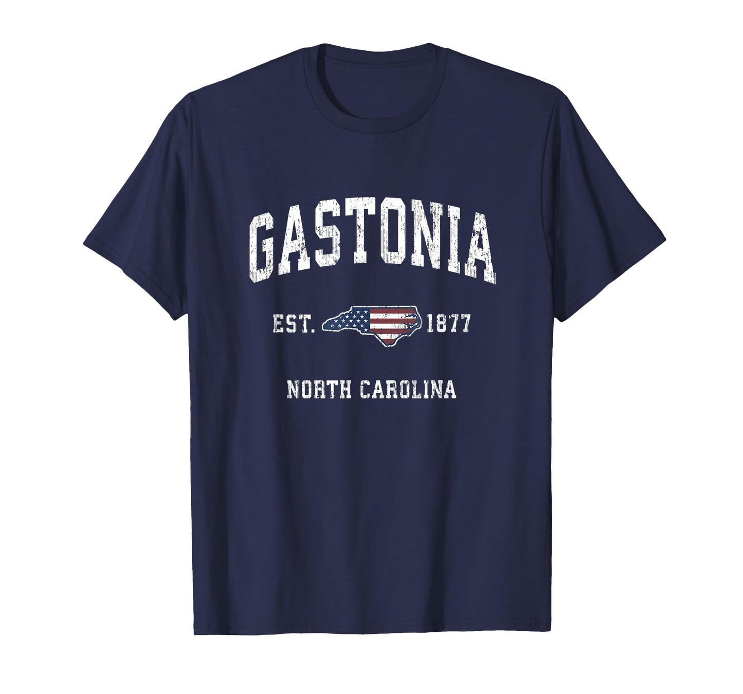 Gastonia North Carolina NC Vintage American Flag Design T-Shirt for Women Kids Men