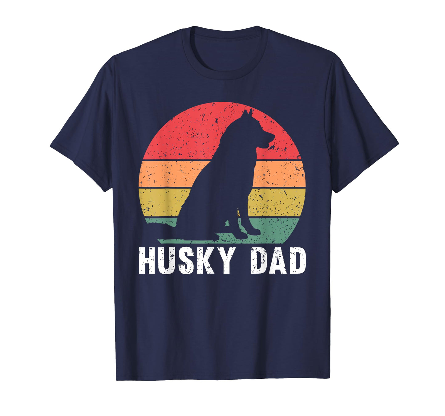 Husky Dad Art For Father Men Husky Lover Siberian Husky Dog T-Shirt