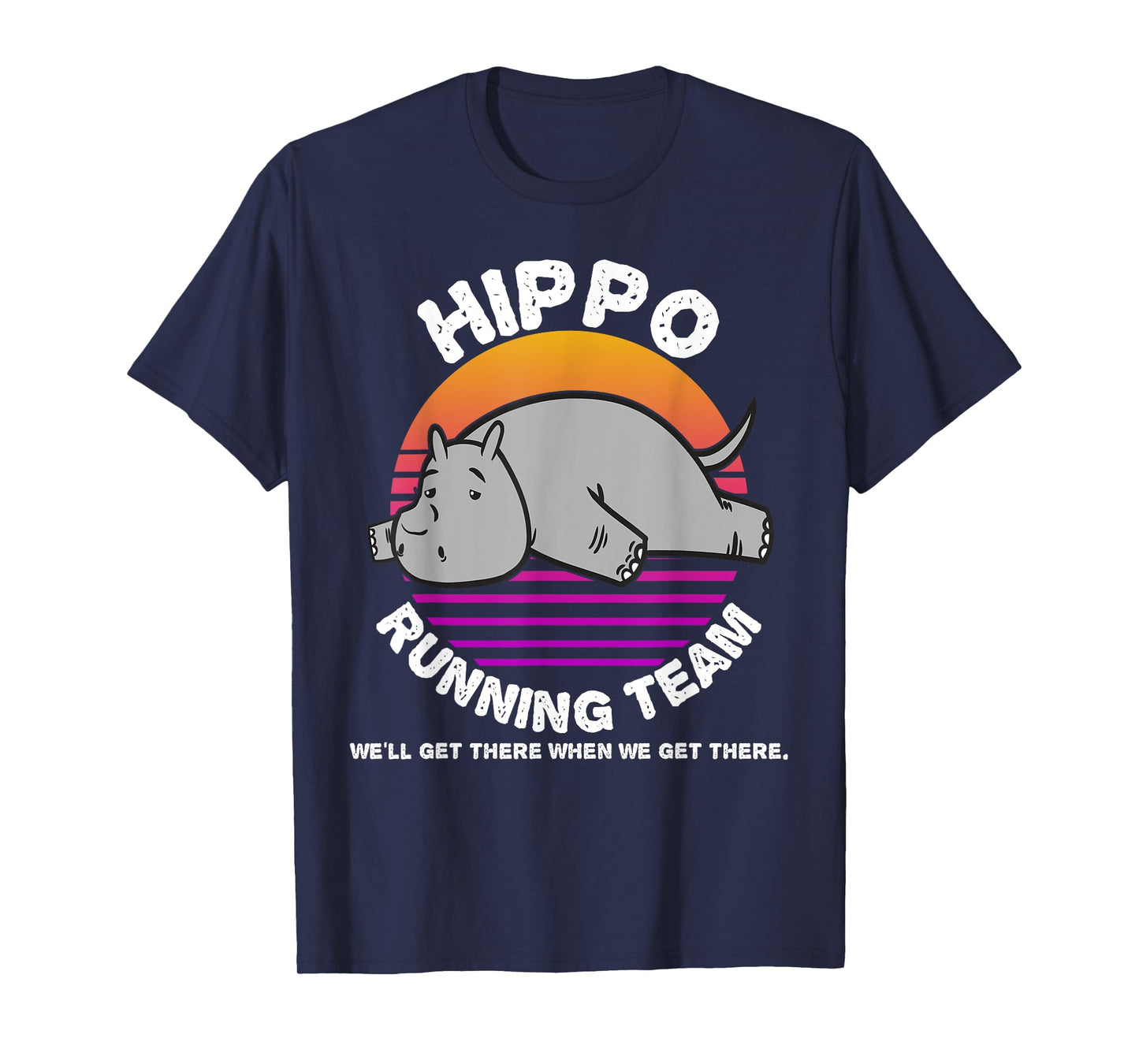 Funny Hippo Running Team Shirt Kids Men Women Gift T-Shirt
