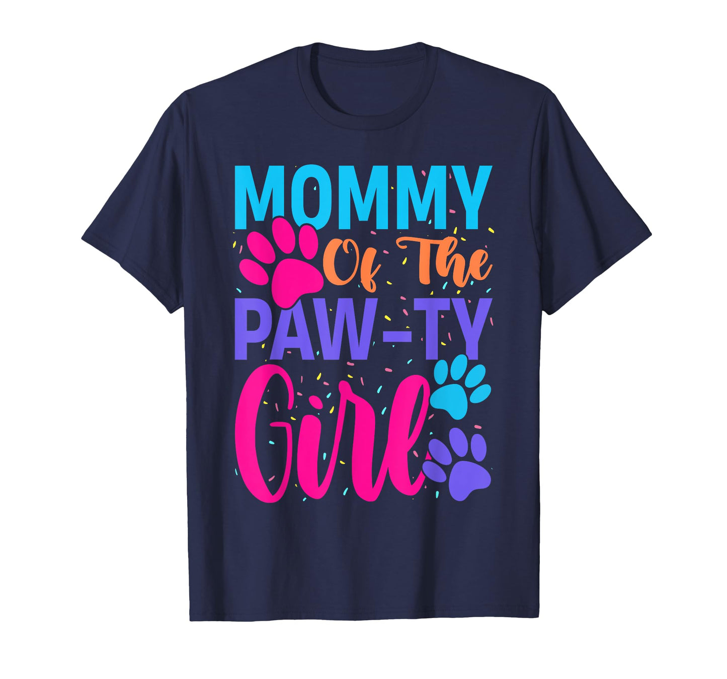 Mommy Of The Birthday Girl Dog Paw Family Matching Party T-Shirt