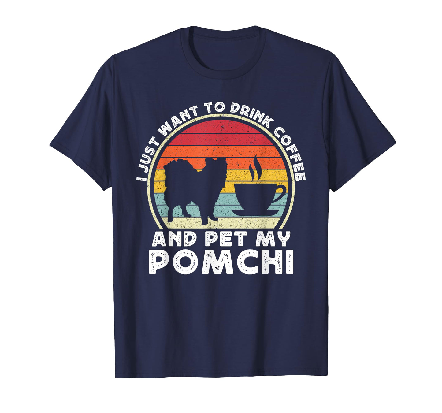 Coffee And Pomchi For Men Women Pom-Chi Dog Mom Dad Funny T-Shirt