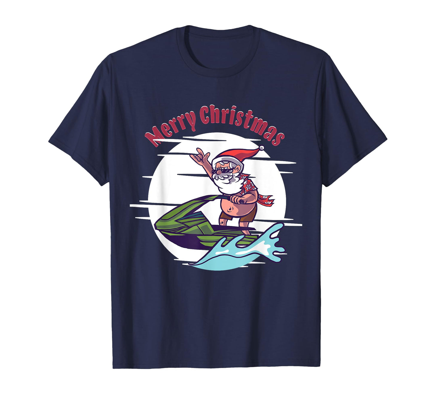 Merry Christmas Santa Jet Ski Watersports T-Shirt