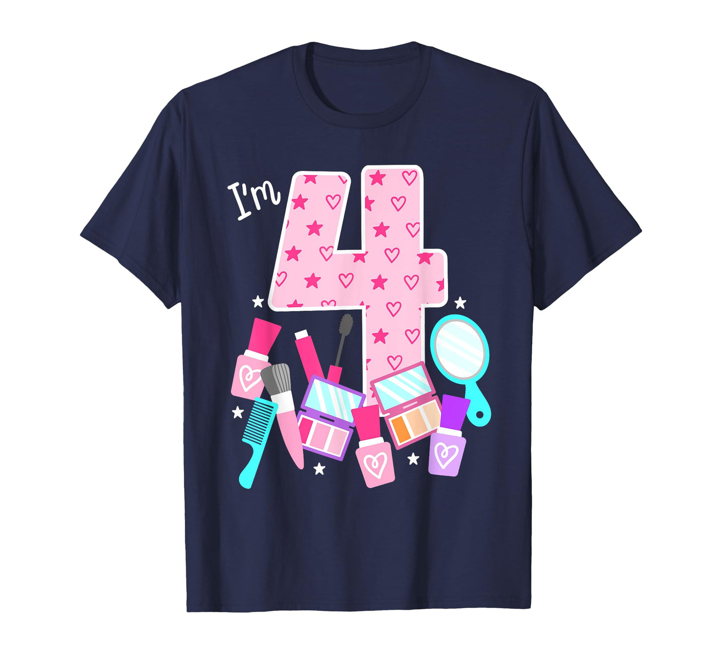Spa Birthday Party I'm 4 Girls Makeup 4th Bday Kids Toddlers T-Shirt
