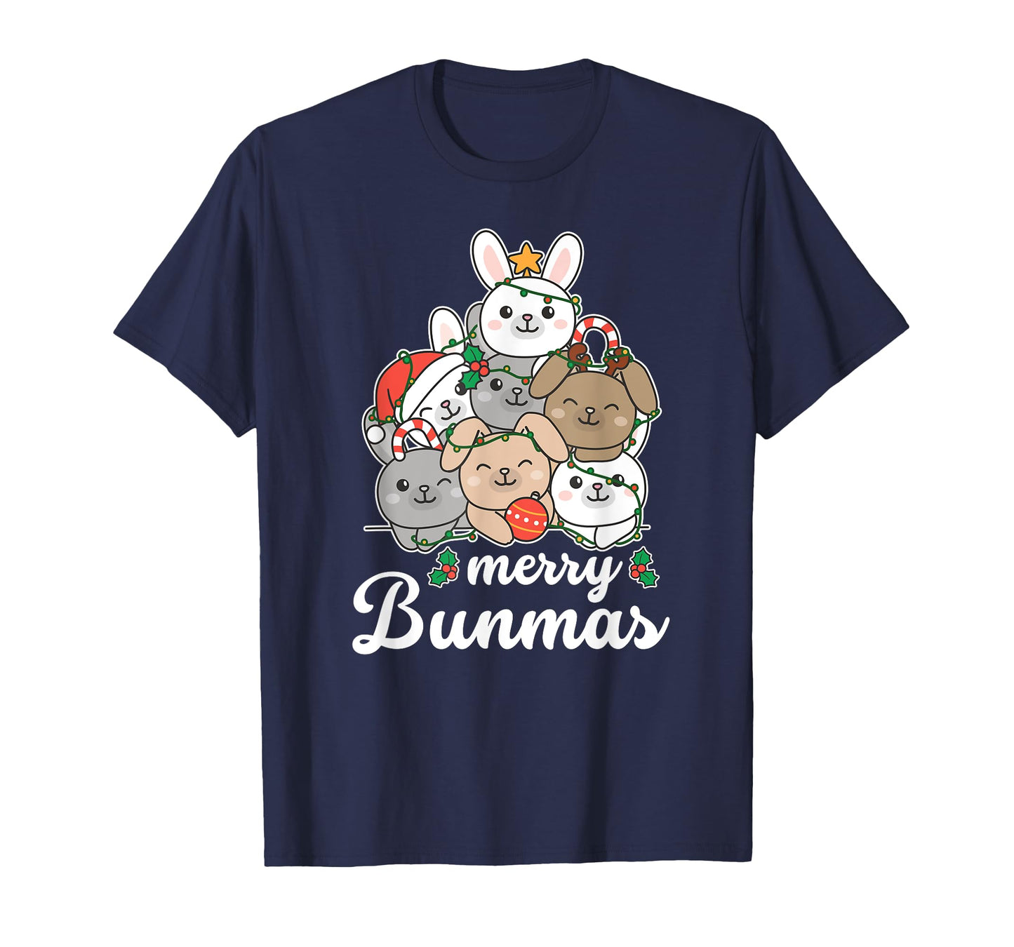 Merry Bunmas Pun Bunny Christmas T-Shirt