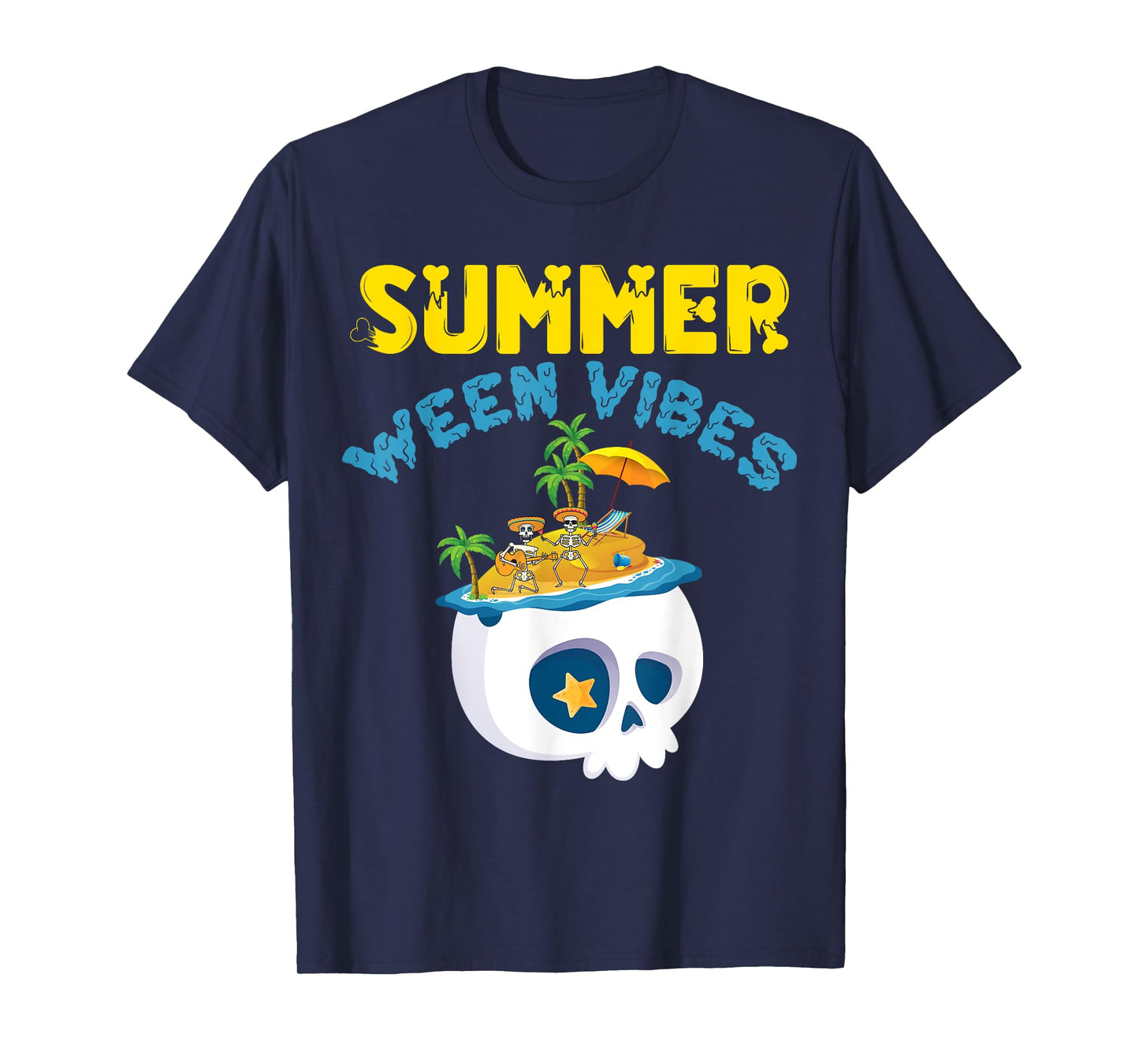 Summer Ween Vibes Skeleton Party Summer Halloween T-Shirt