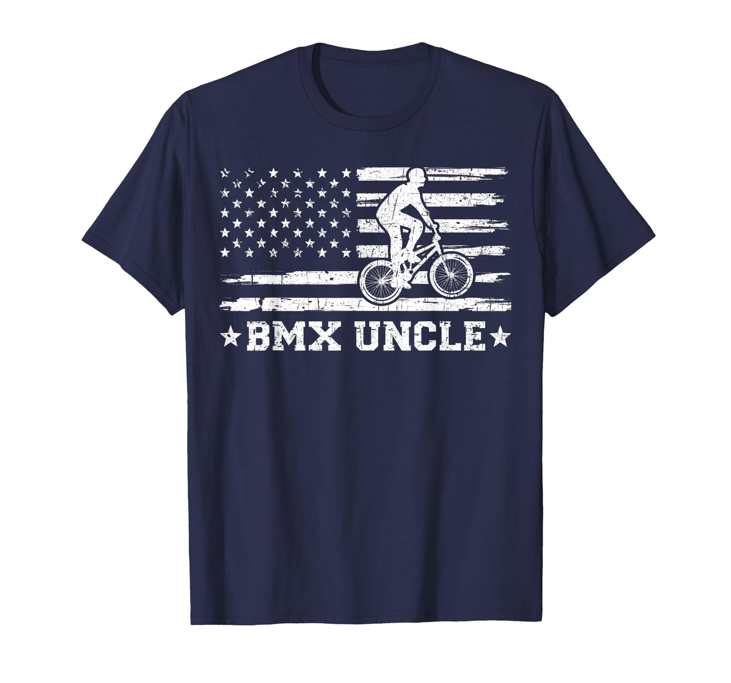 Mens BMX Bike Rider American Flag BMX Uncle Father's Day T-Shirt