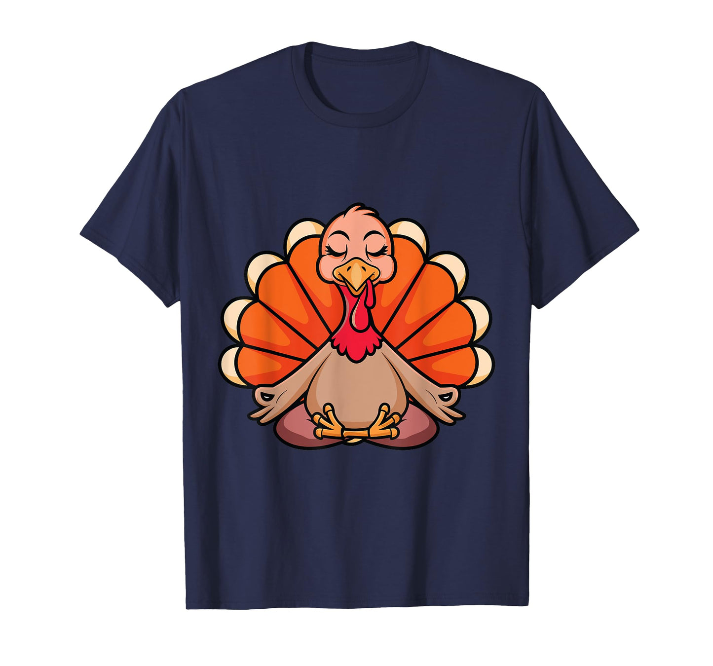 Turkey Yoga Thanksgiving Day Meditating Namaste Fall Women T-Shirt