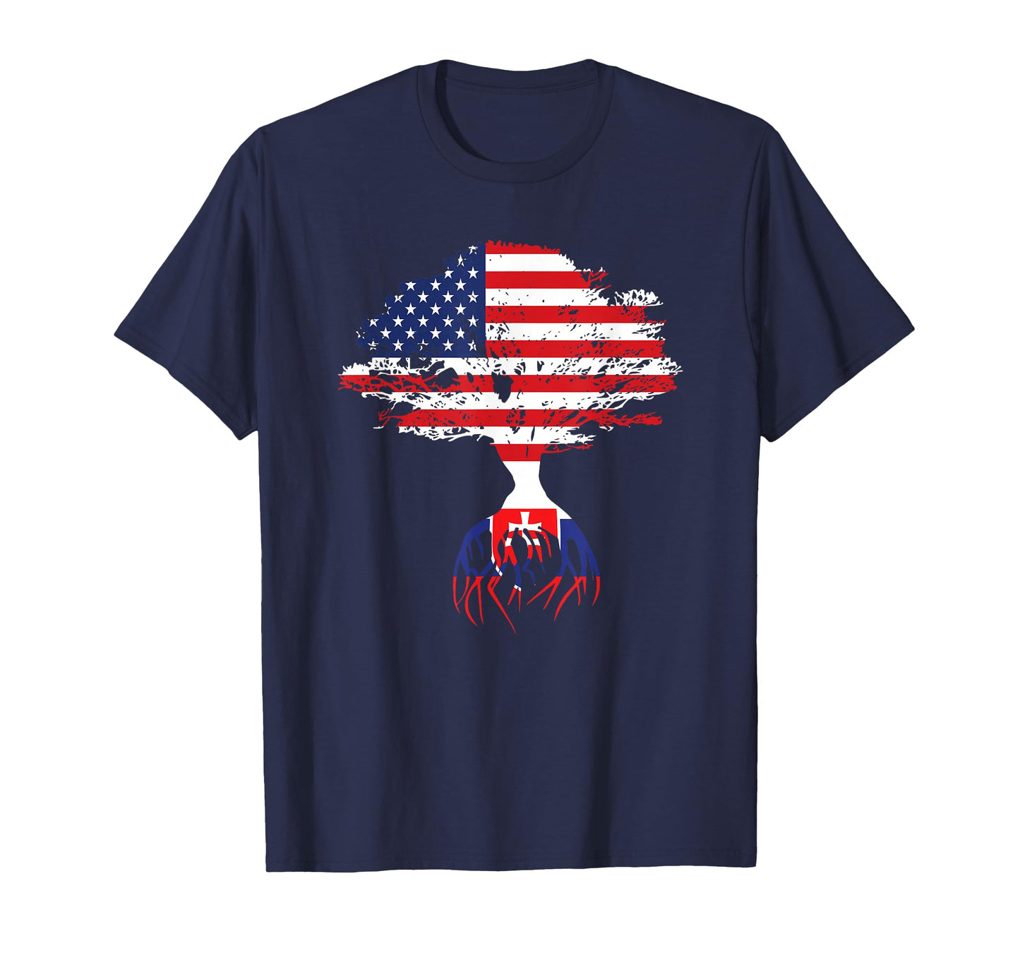Slovak Roots American Flag Slovakia Gifts T-Shirt