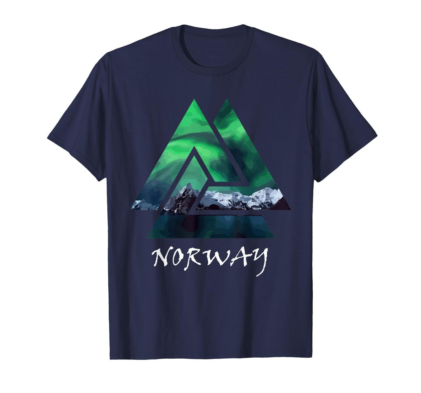 Norway Northern Lights Geometric T-Shirt