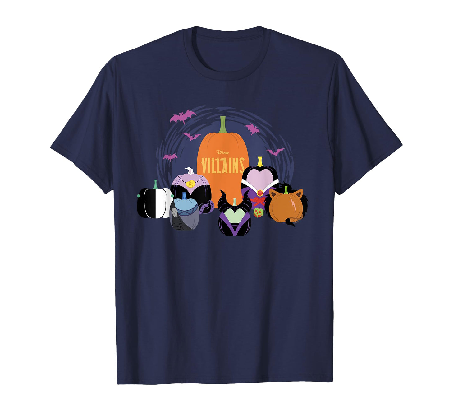 Disney Villains Halloween Pumpkin Characters Group T-Shirt