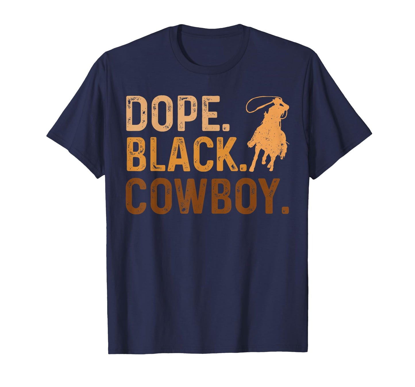 Dope Black Cowboy Melanin Black African Vintage Rodeo Cowboy T-Shirt