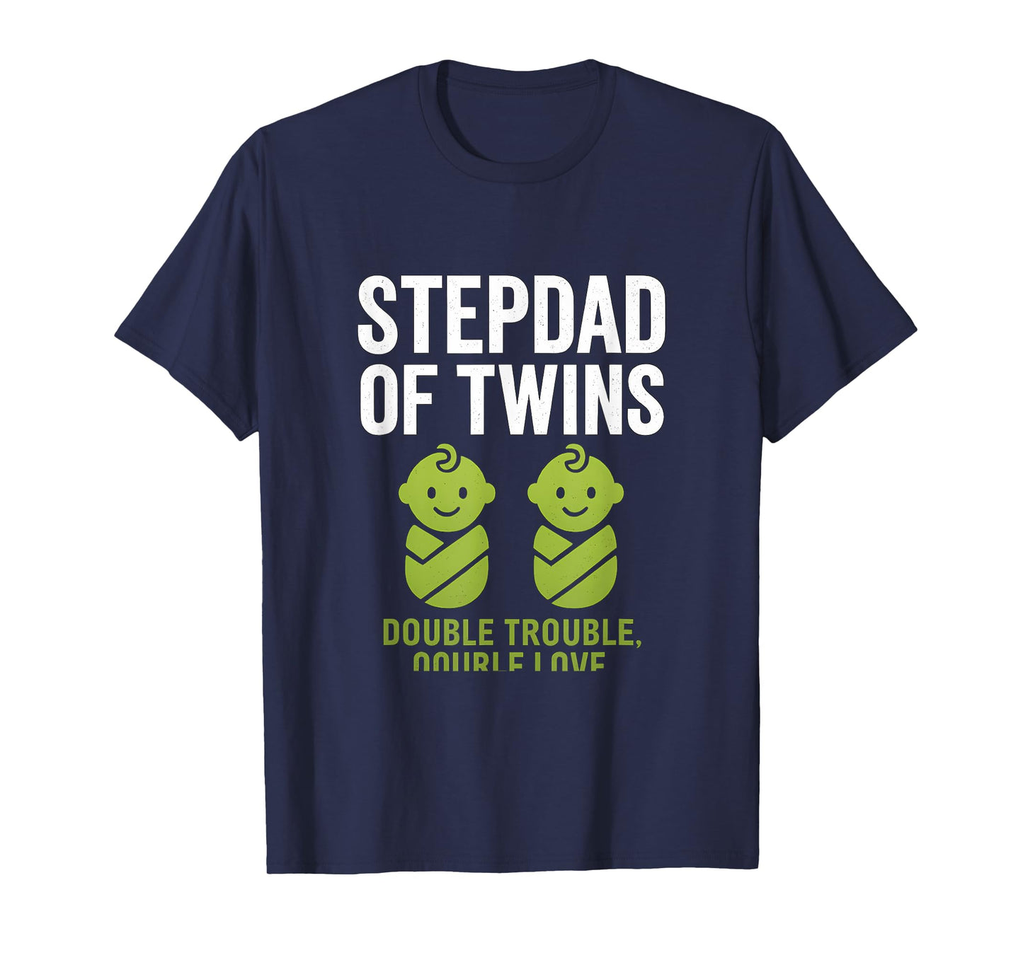 Stepdad of Twins Grunge Sans Neon Green Icons T-Shirt