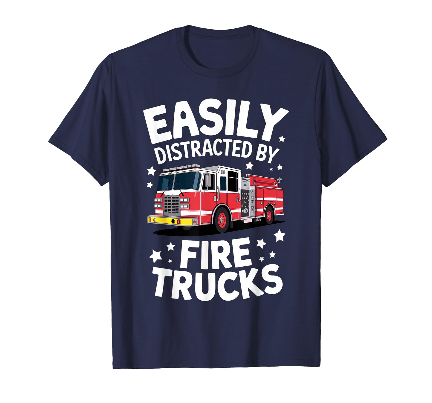 Funny Firefighter Art For Men Women Kids Fire Truck Fireman T-Shirt