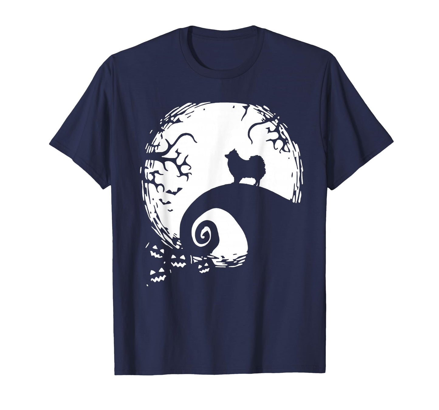 Pomeranian with Moon Halloween T-Shirt