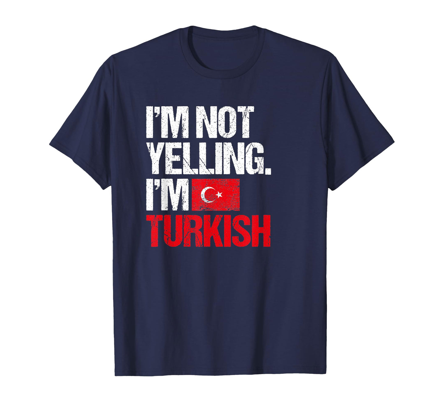 Retro Turkey Apparel Unisex-Adults Black Small Classic Fit Short Sleeve T-Shirt I'm Not Yelling Im Turkish T-Shirt