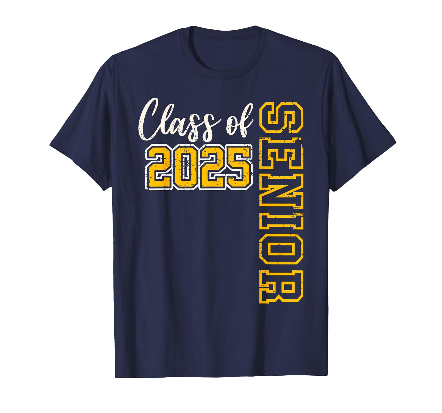 Class of 2025 Senior 25 High School Graduation Black Gold T-Shirt