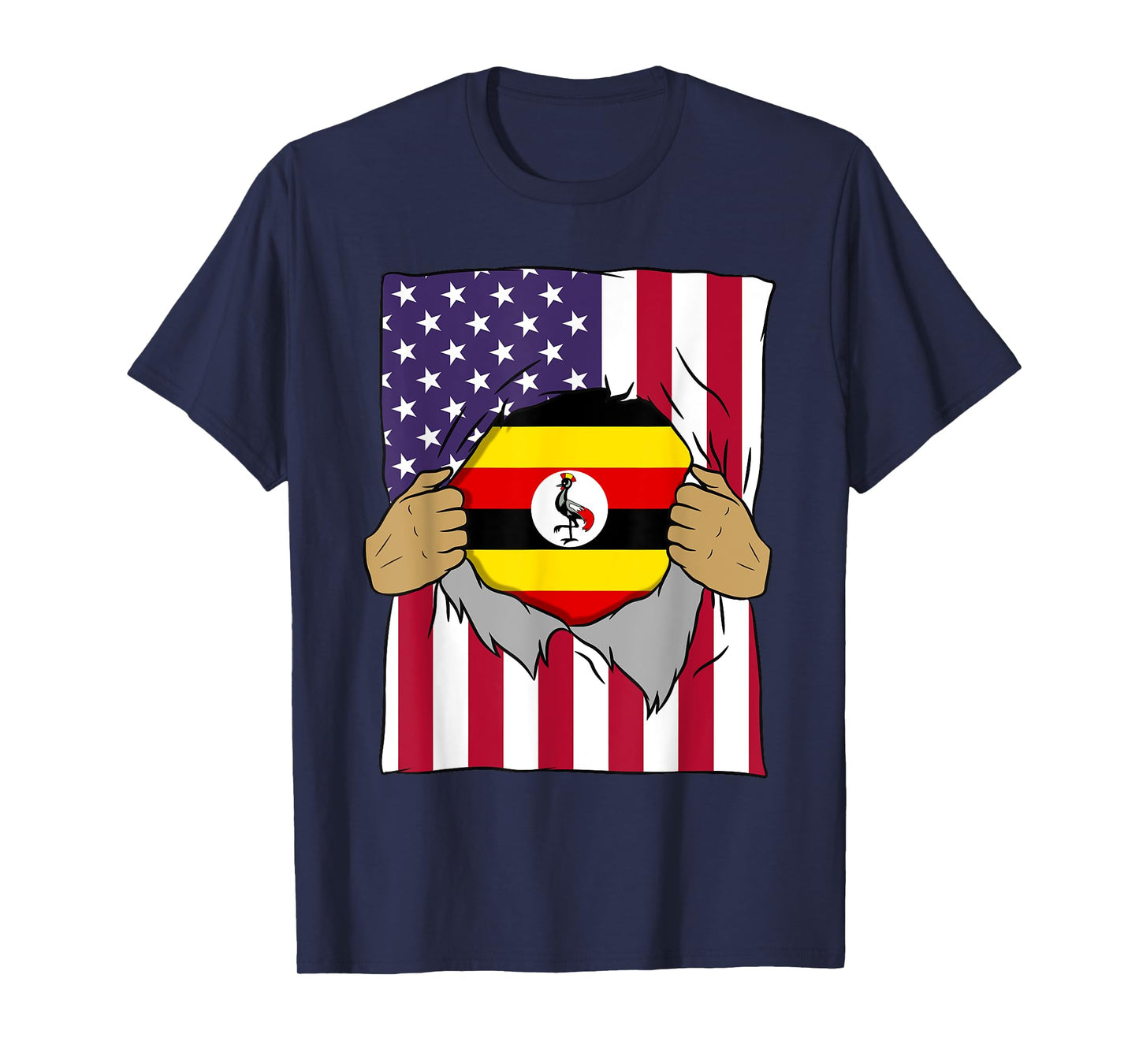 Uganda Flag Blood Inside Me Home Pride Ugandan American Gift T-Shirt
