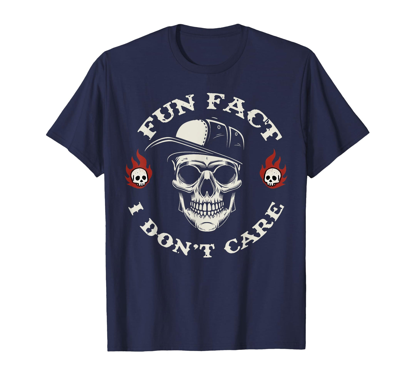Fun Fact I Don't Care Funny Skeleton Sarcastic Adult Humor T-Shirt