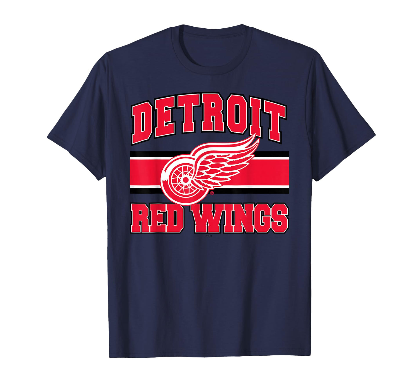 Detroit Red Wings Stripe White Officially Licensed T-Shirt