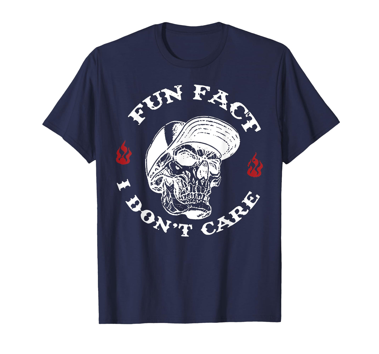 Fun Fact I Don't Care Funny Skeleton Sarcastic Adult Humor T-Shirt