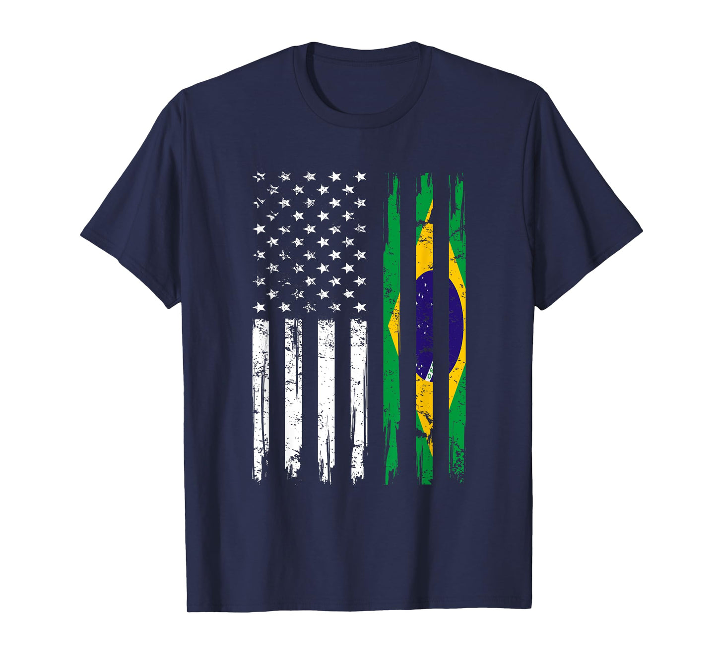 Half American And Brazilian America Brazil Flag Brasileira T-Shirt