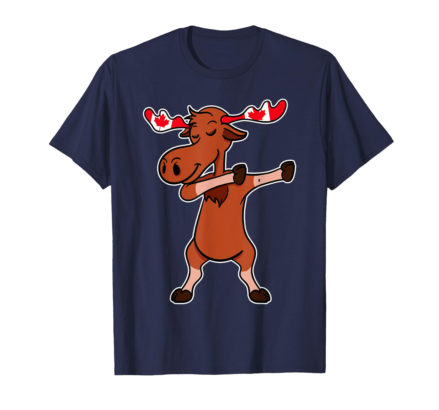 Dabbing Moose Shirt Dancing Canada Elk Canadian Flag Gift T-Shirt
