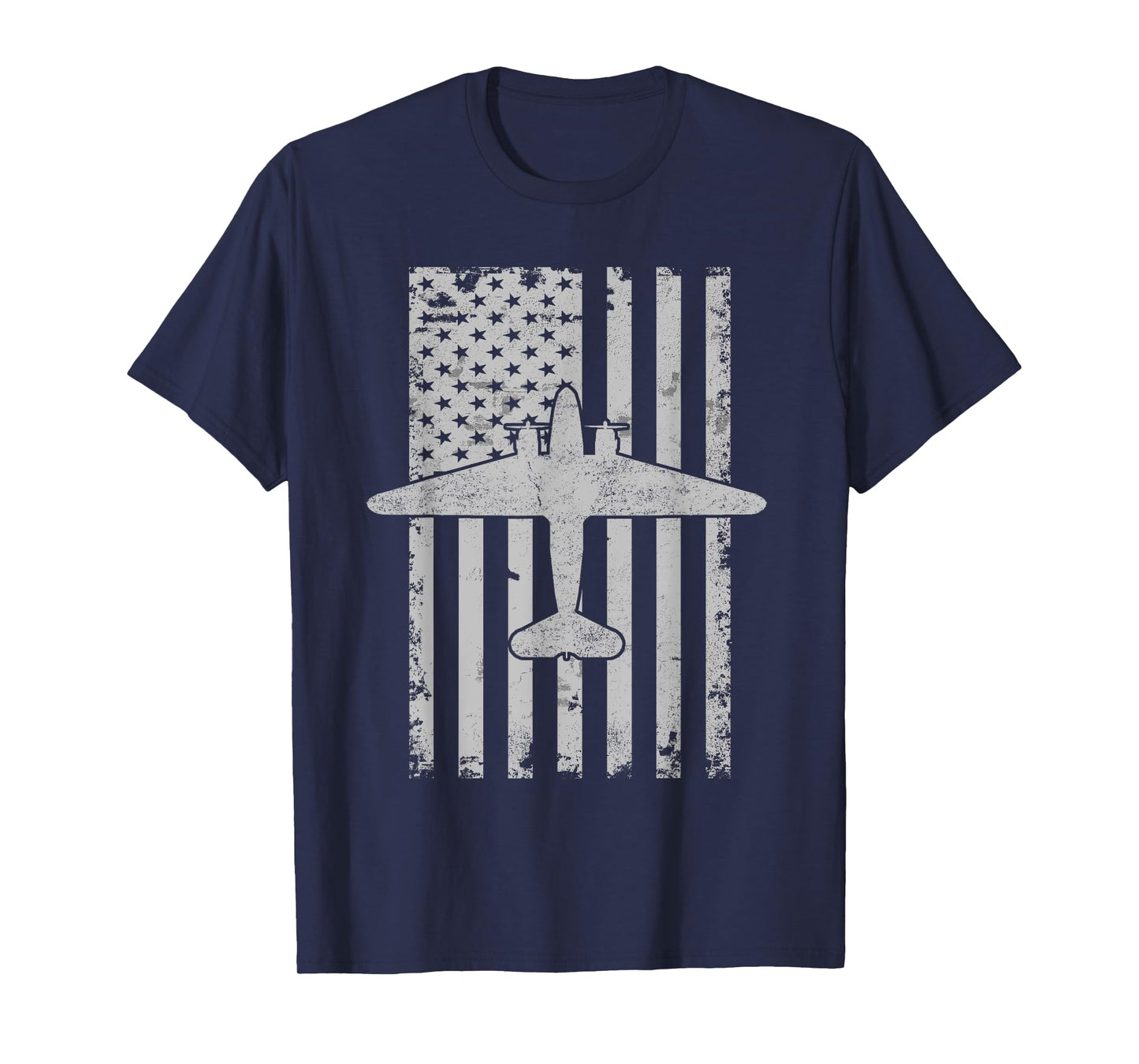 DC-3 Airplane Patriotic Flag Vintage Warbird Pilot T-Shirt Women Kids Men T-Shirt