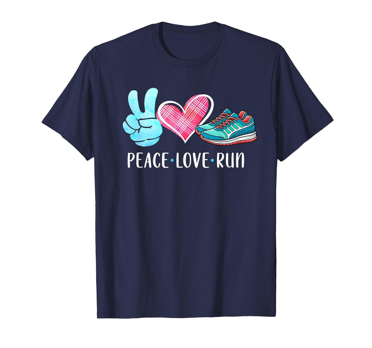 Running Lover Running Team Runner Athletic Peace Love Run T-Shirt