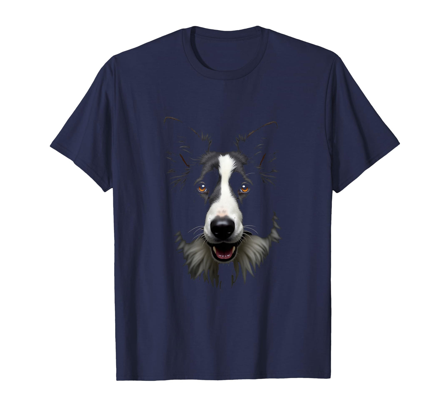 Black Border Collie Dog Collie Face T-Shirt