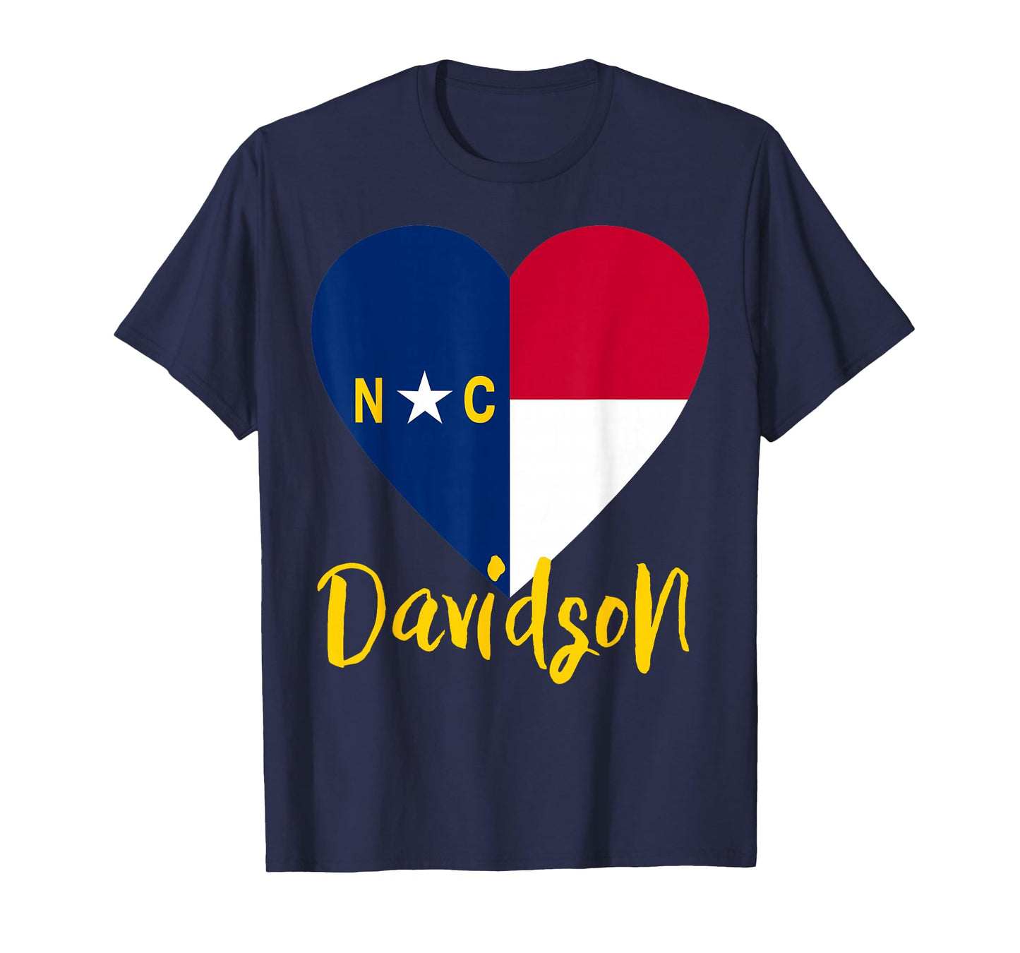 I Love Davidson North Carolina City NC Flag Heart T-Shirt