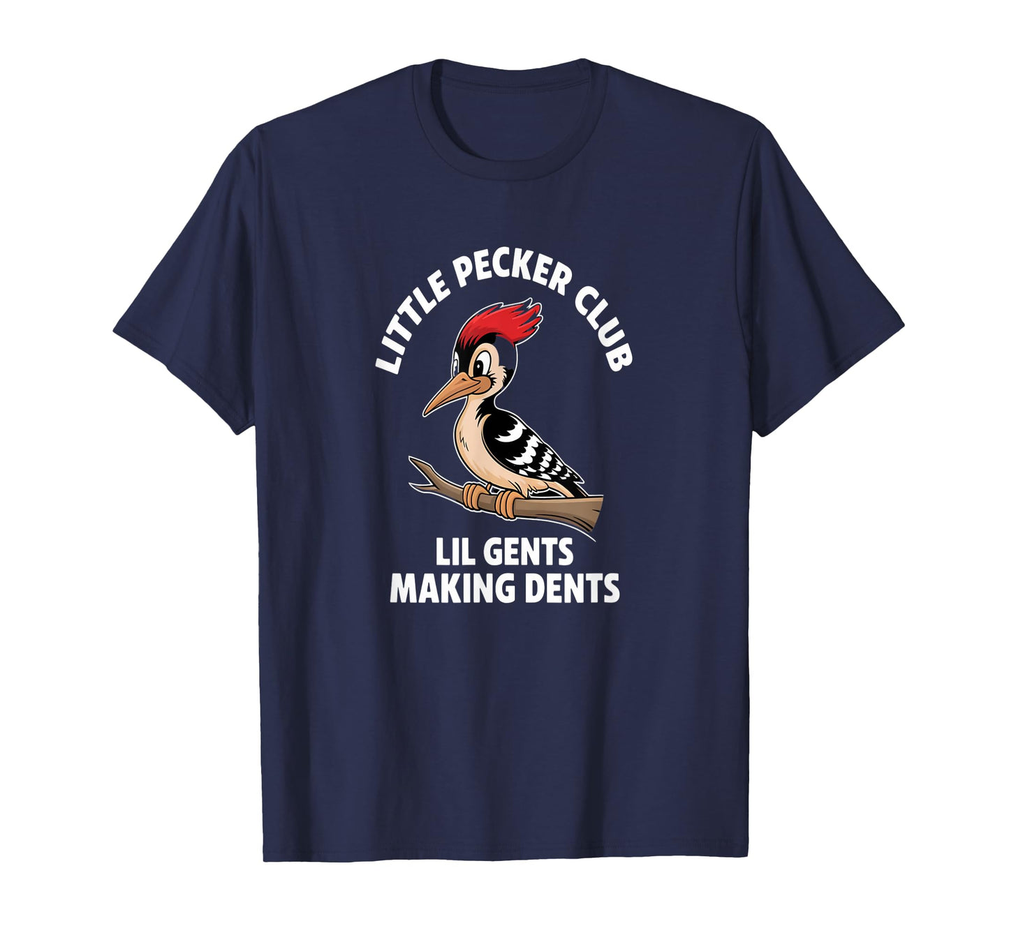 Lil Gents Funny Bird Enthusiast Club - Little Pecker Club Funny Woodpecker Humor Unisex-Adults, Kids Black Short Sleeve T-Shirt