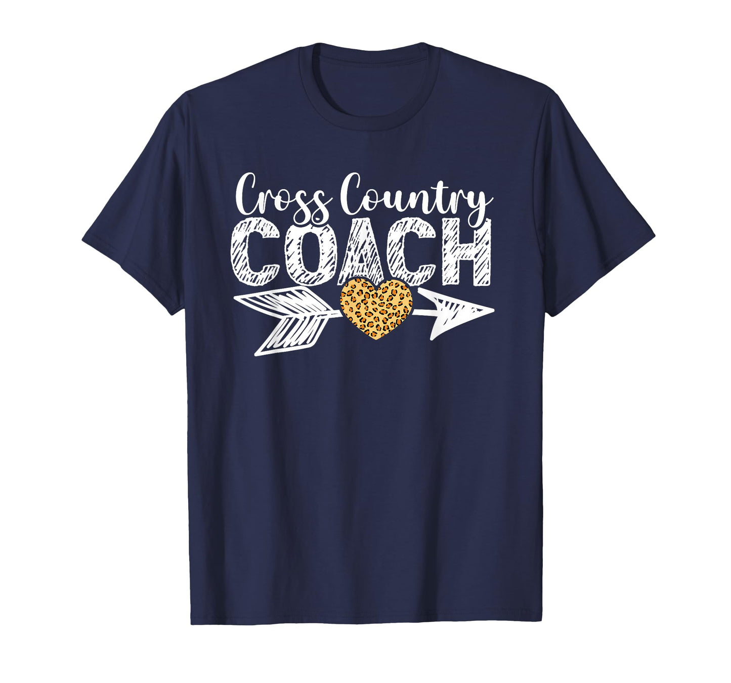 Proud Coach Cross Country XC Runner Coach Leopard Heart T-Shirt