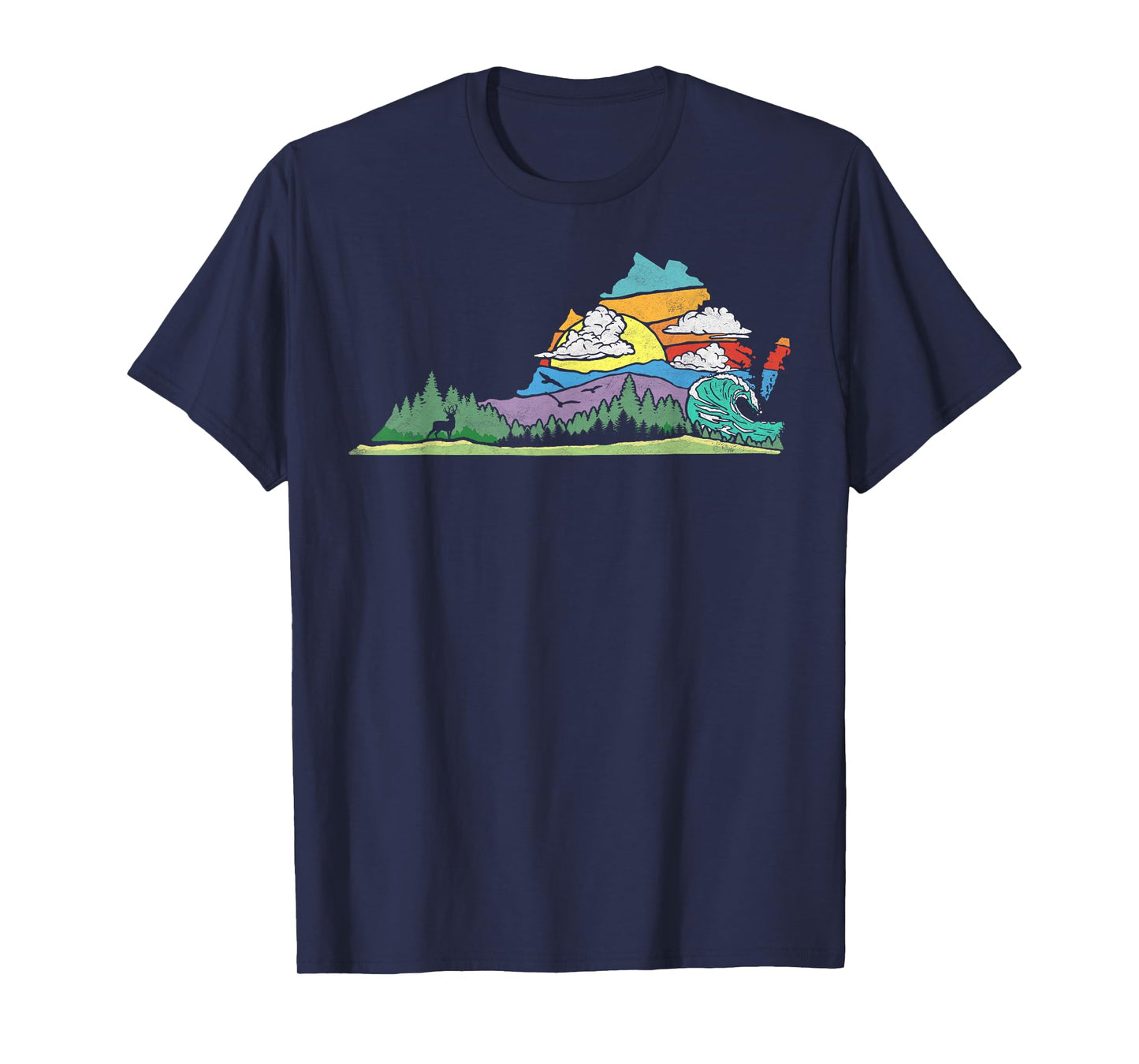 Vintage Virginia Outdoors & Nature Lover Retro 80s Graphic T-Shirt