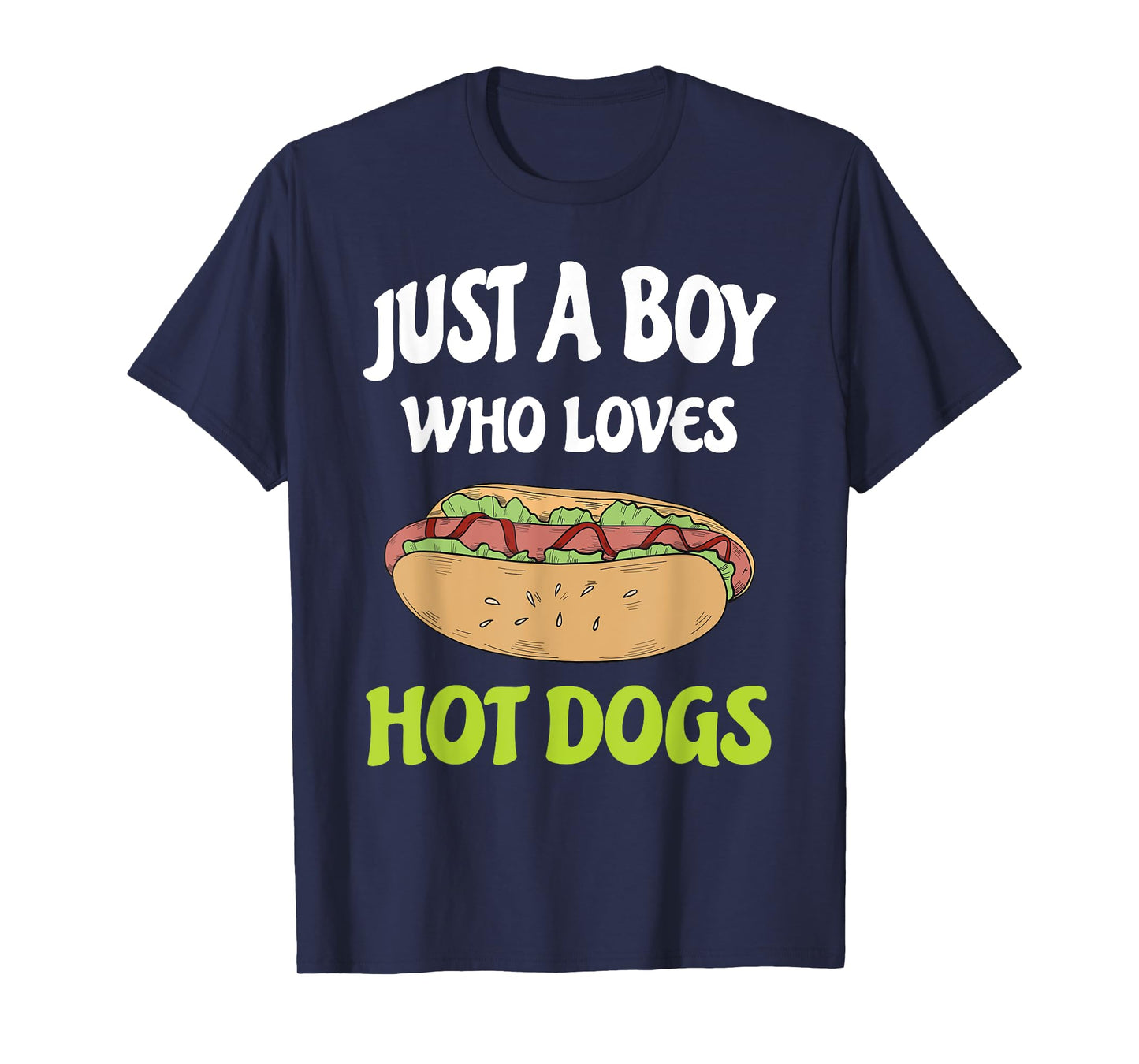 Just A Boy Who Loves Hot Dogs Funny Hot Dog Design Toddler T-Shirt