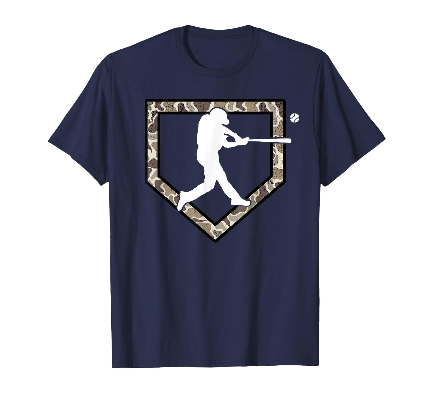 Baseball Home Plate and Player Camouflage Men Boys Youth T-Shirt
