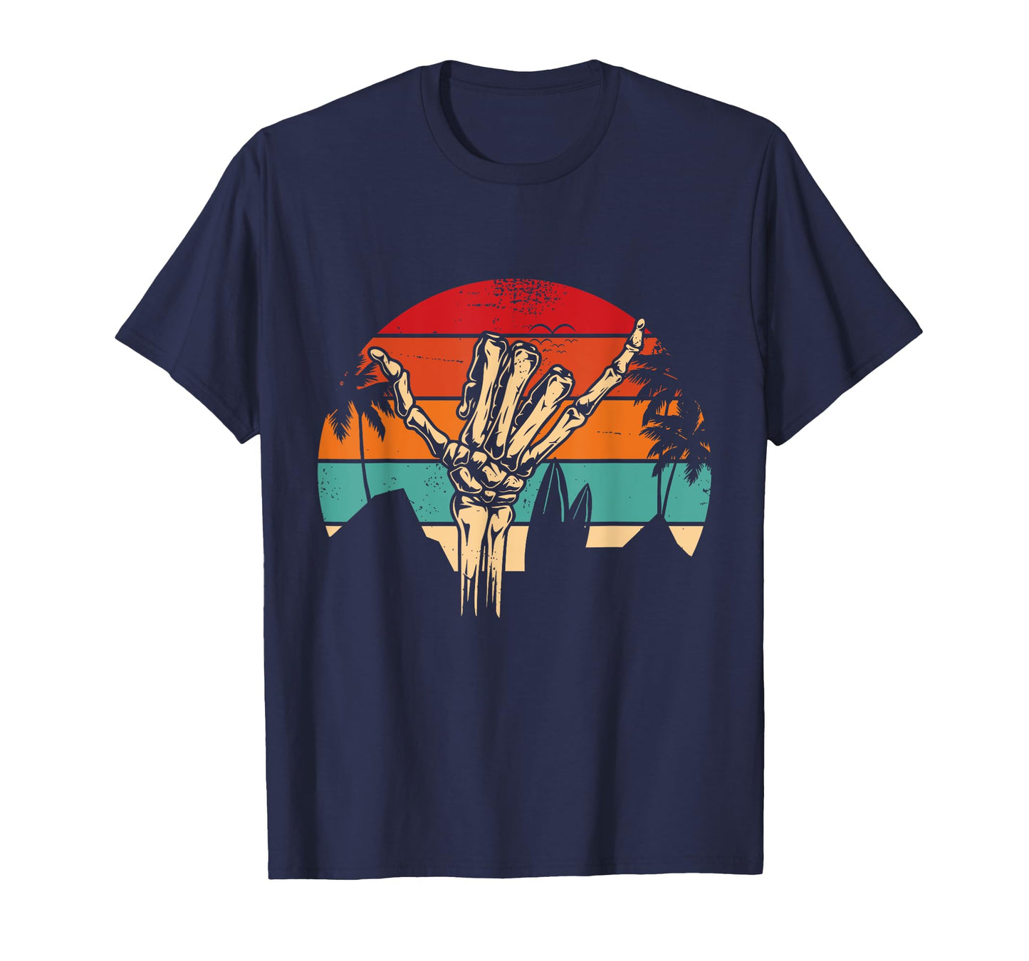 Shaka Sign Vintage Skeleton Hand - Surfing & Surf T-Shirt