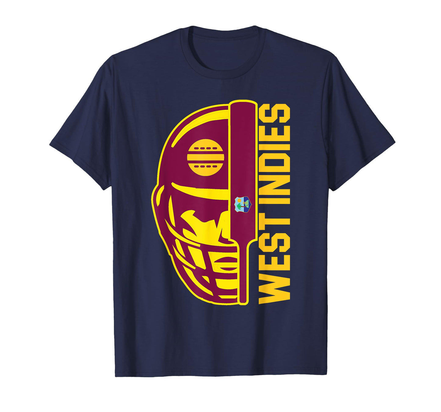 Cricket West Indies Fan Helmet Ball and Bat Design T-Shirt