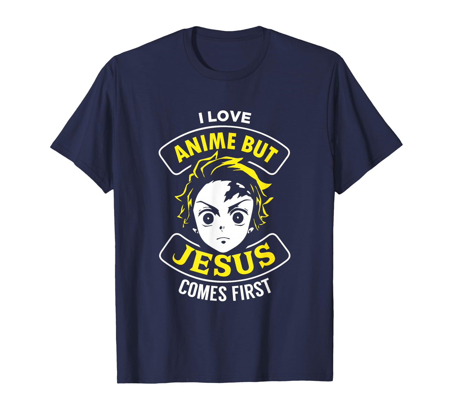 I Love Anime But Jesus Comes First - Christian Japan Yellow T-Shirt
