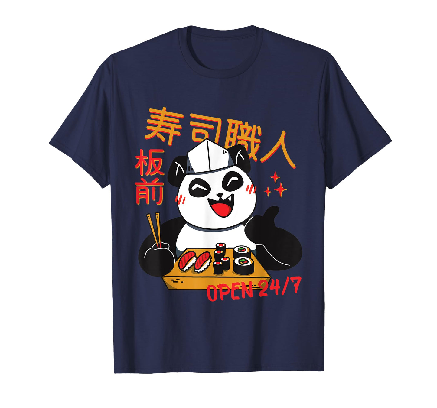 Sushi Chef Panda Kawaii Maki Manga Zoo Children T-Shirt
