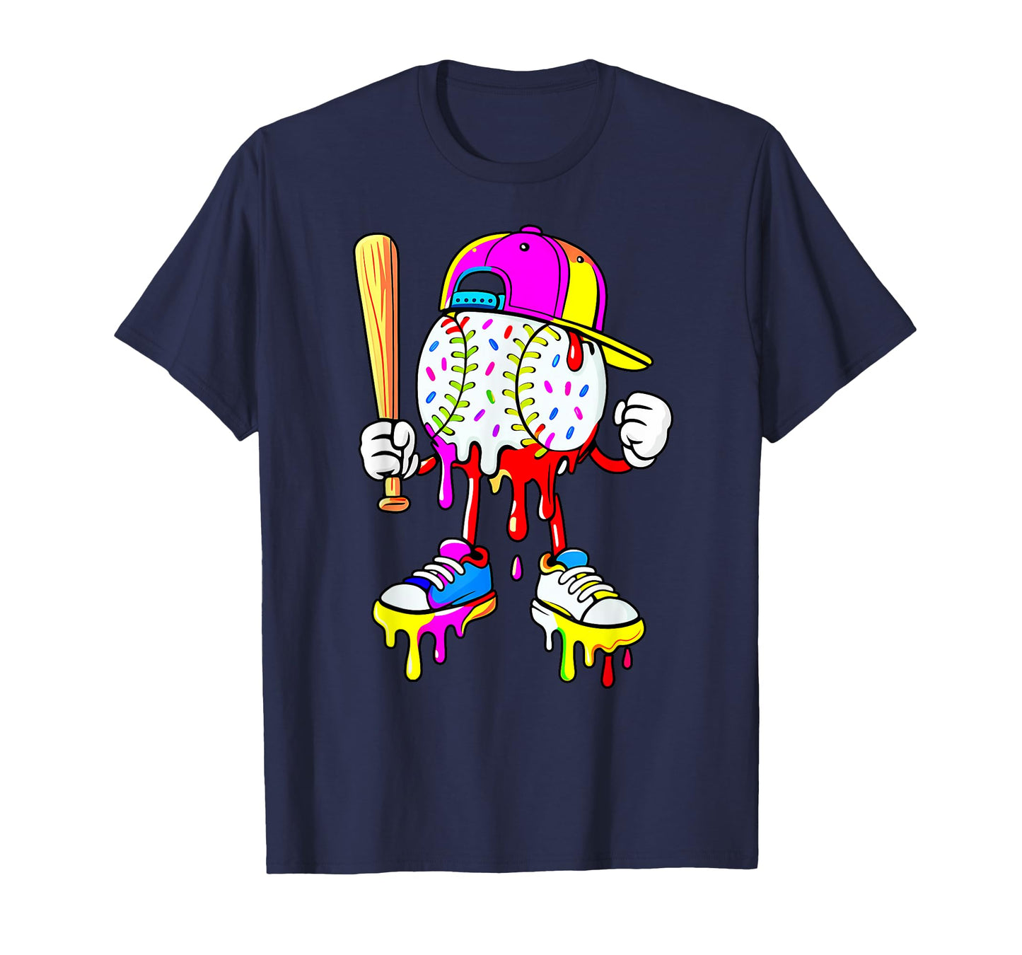 Funny Football Drip for Boys Kids Youth Dripping Ice Cream T-Shirt
