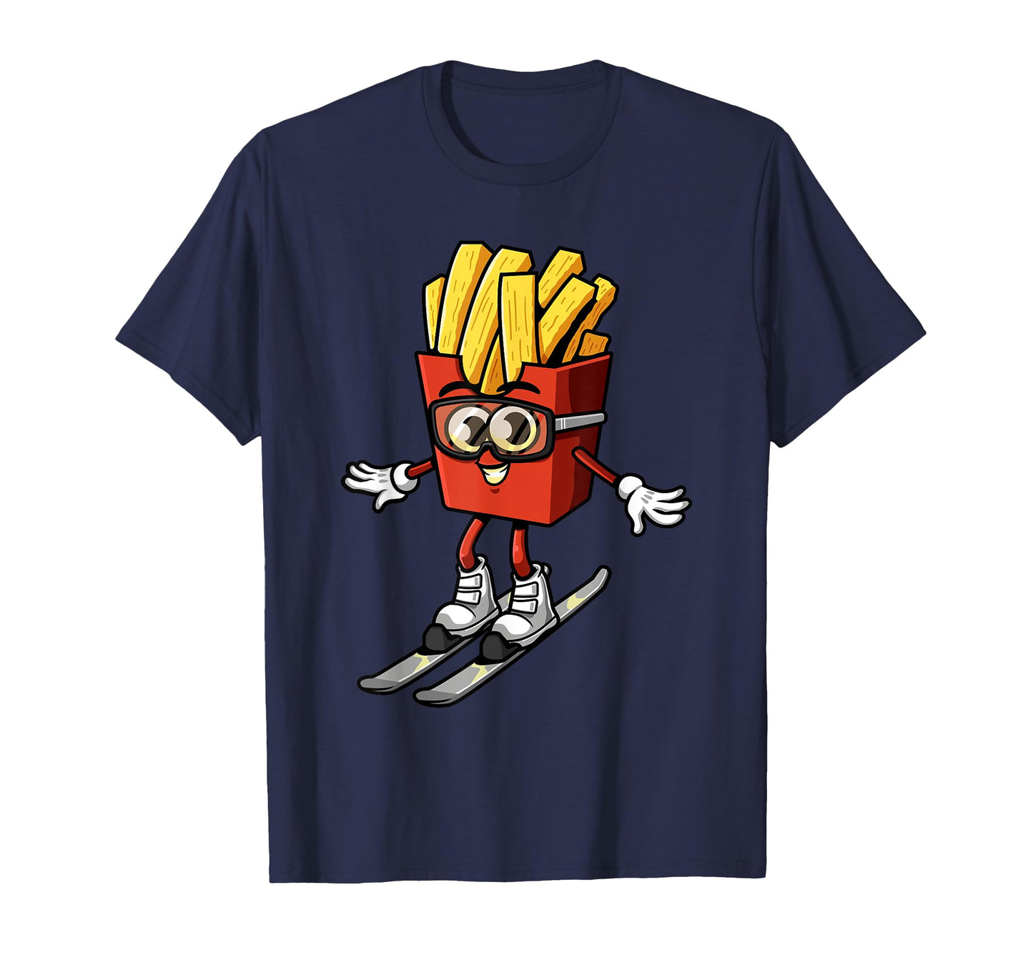 Funny French Fry Ski Potato Fries Skiing Instructor Outfit T-Shirt