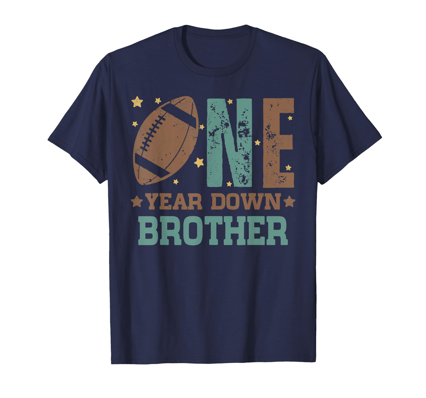 Brother of the 1 Year old Football 1st Year Down Birthday T-Shirt