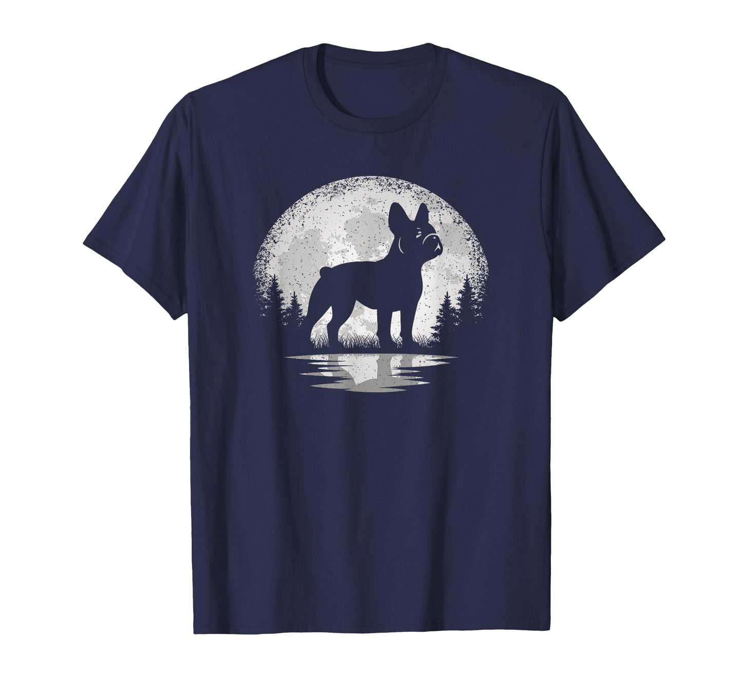 Frenchie Moon Vintage French Bulldog Men Women T-Shirt
