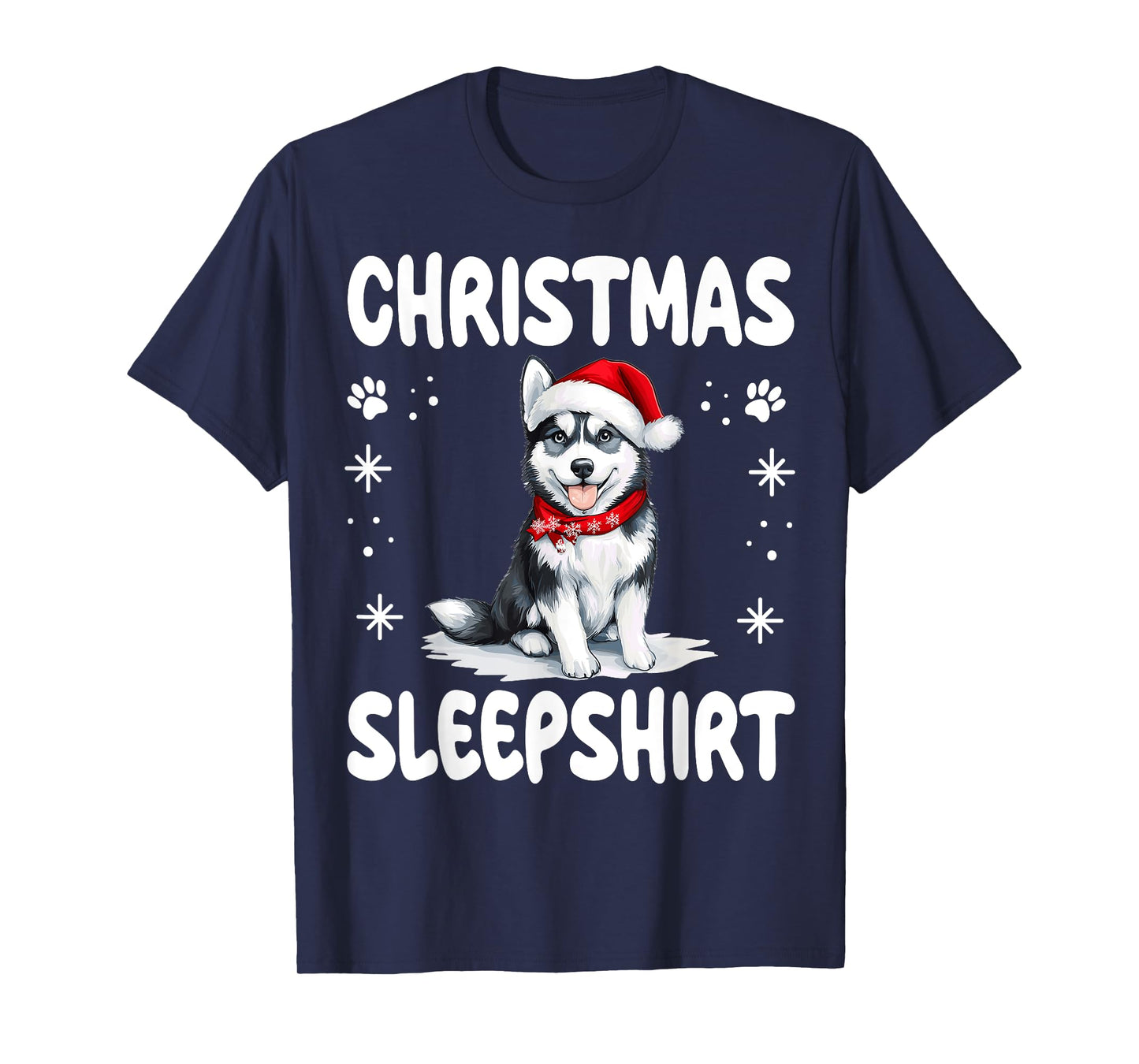 Siberian Husky Dog Nightgown Pajama Christmas Sleepshirt T-Shirt