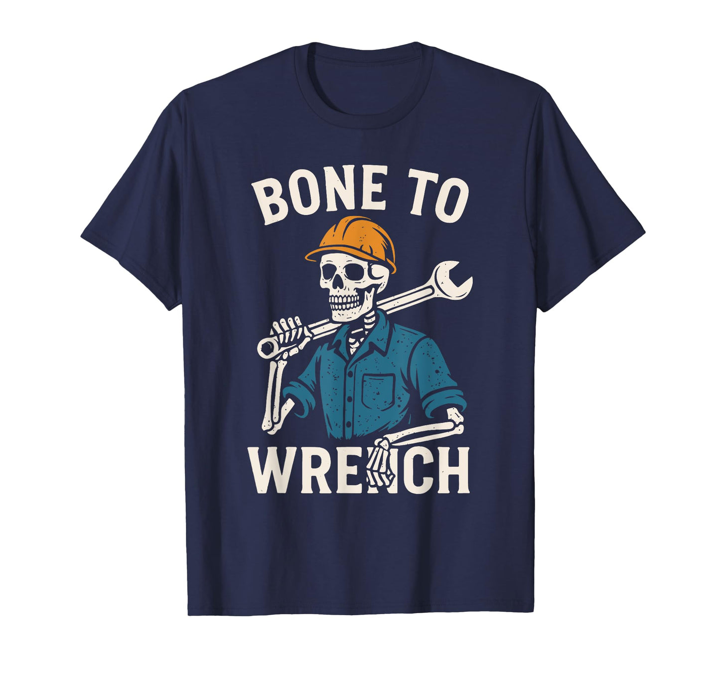 Skeleton Wrench Bone Men Graphic Halloween Costume Kids T-Shirt