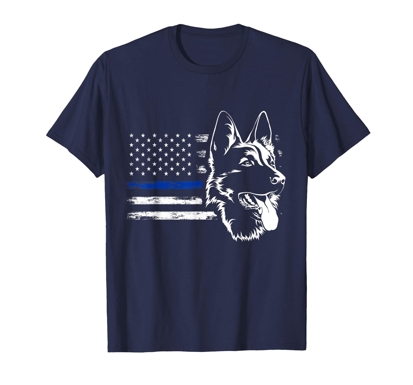US Flag German Shepherd Police T-Shirt