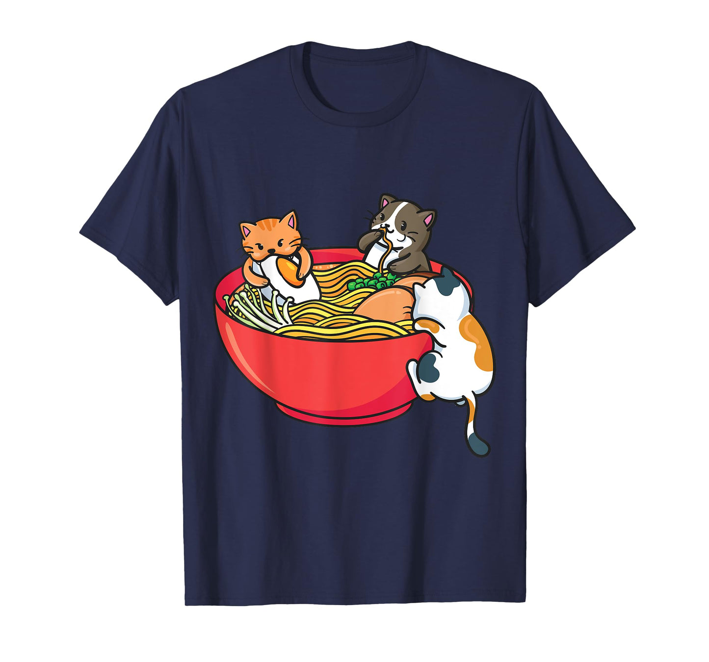 Japanese ramen noodles anime funny Japan cat T-Shirt